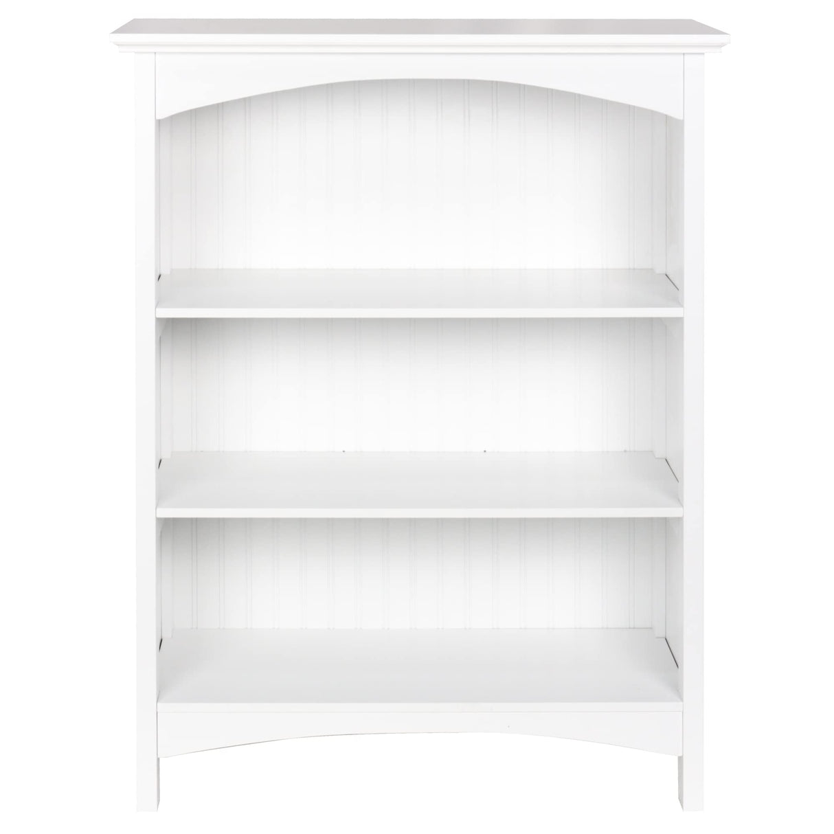 eHemco 3 Tier Bookcase with 2 Arched Supports, 40 Inches, White eHemco