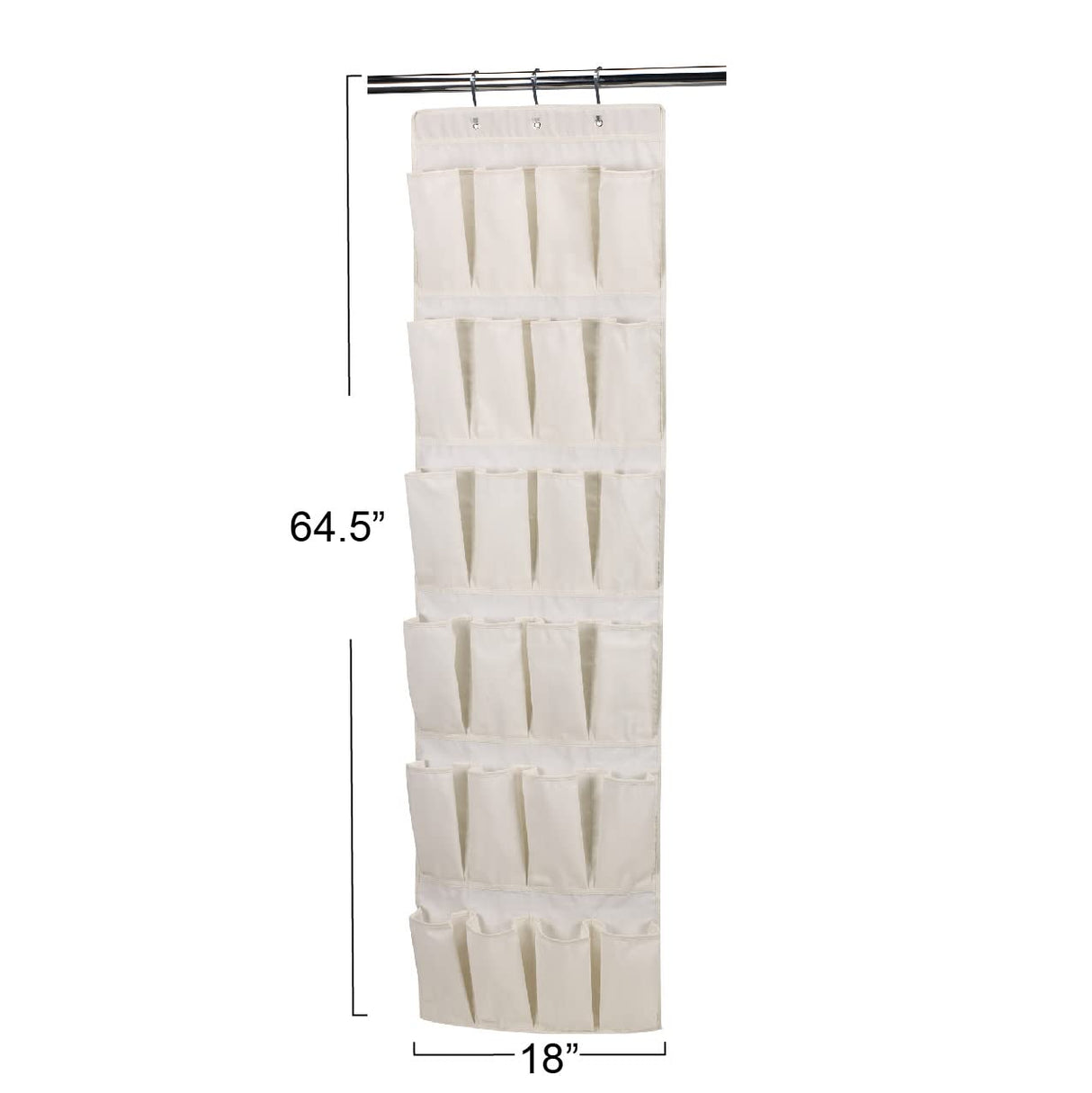 Household Essentials Over The Door 24 Packet Shoe Storage Organizer, Natural Canvas Household Essentials
