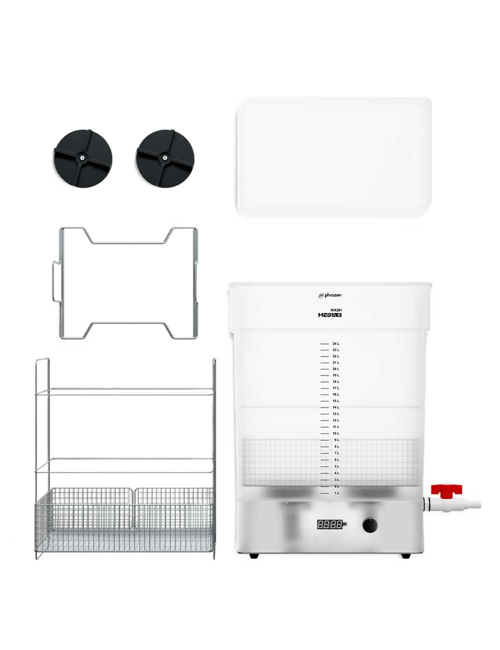phrozen Wash Mega S 3D Printer Resin Washing Station, Dual Speed 25L Capacity, Large Washing Container, Washing Size L12.99xW7.48xH11.81 inch phrozen