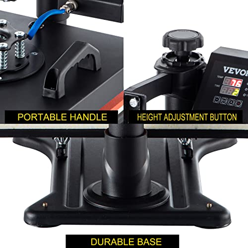 VEVOR Heat Press Machine - 6 in 1 Combo Heat Press Sublimation Machine for DIY T-Shirts/Hats/Mugs/Heat Transfer Projects, 15x15 Multifunction Swing Away Heat Press with 360° Rotation(Color May Vary) VEVOR