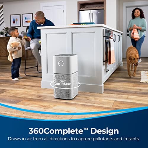 BISSELL Air180 Air Purifier For Home, Bedroom, HEPA Filter, Filters Smoke, Allergies, Pet Dander, Odor, Dust, Gray, 3496+ Bissell