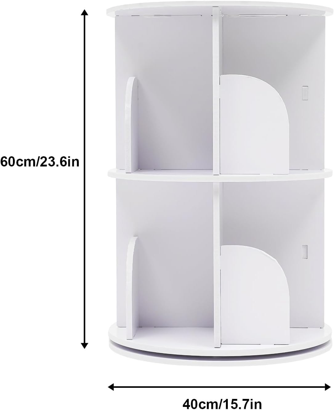2-Tier Rotating Bookshelf Tower, Corner Bookcase Spinning Bookshelf, 360 ° Revolving Bookcase Book Storage Organizer Rack, Floor Standing Bookcases Display Shelf,Used for Bedroom,Living Room (2 Tier) Omosiroi