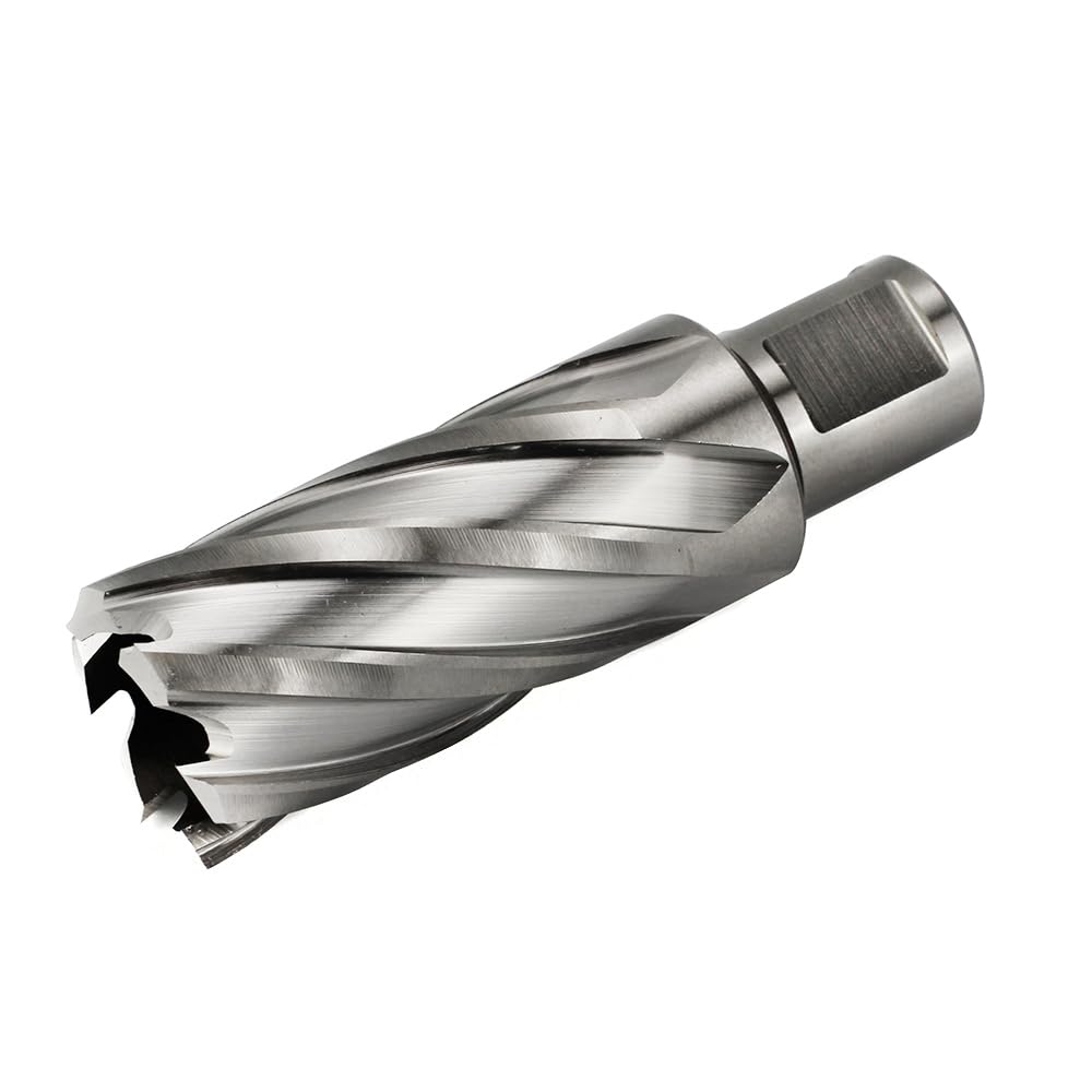 OSCARBIDE 1-1/16"x2"Annular Cutter 1-1/16 inch Cutting Diameter,2 inch Depth of Cut,3/4 inch Weldon Shank 2 Flat Mag Drill Bit with Pilot Pin for Magnetic Drill Press,1 Piece OSCARBIDE