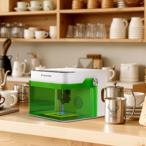 Mecpow M1 Mini Laser Engraver, 5W Laser Cutter Portable Desktop Laser Engraving, 100x100mm Engraving Area, 10000 mm/min Engraving Speed,Accuracy up to 0.01 mm, Eye Protection Design Mecpow