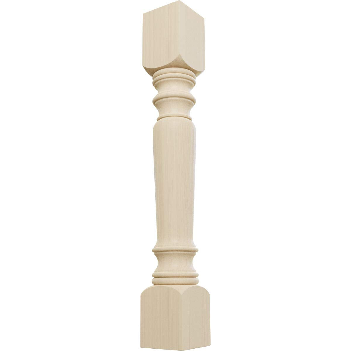 Ekena Millwork COL05X05X35LERW Legacy Tapered Cabinet Column (Top Block: 6", Bottom Block: 7"), 5"W x 5"D x 35 1/2"H, Rubberwood Ekena Millwork