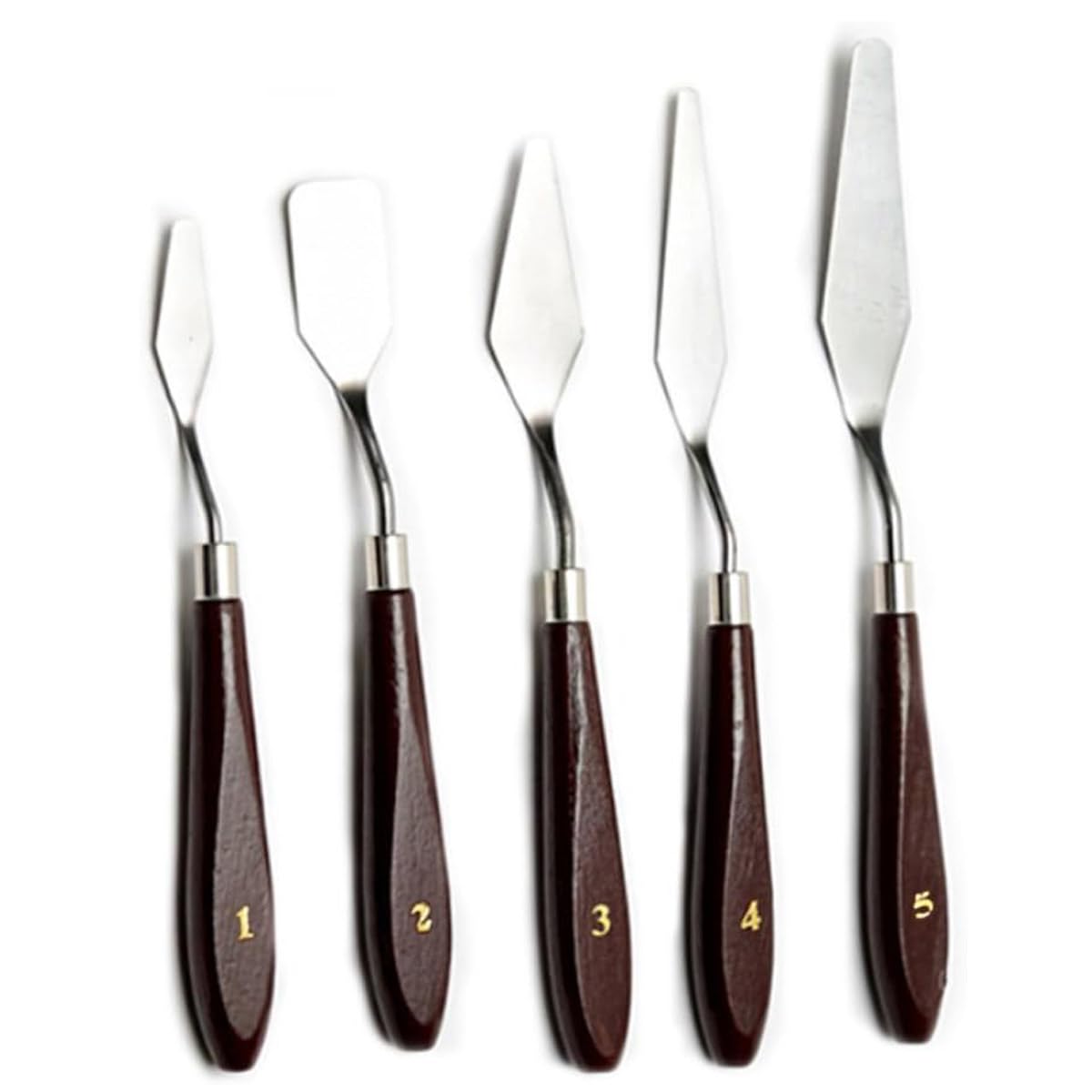 Artist Painting Knives Set - 5 Pieces Painting Knives Stainless Steel Spatula Palette Knife Oil Painting Accessories Color Mixing Set for Oil, Canvas, Acrylic Gemerglity