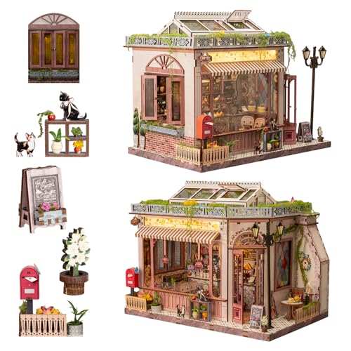 Wondyland Book Nook Kit - DIY Miniature House Diorama Dollhouse Kit, Booknook Tiny House Bookshelf Decor 3D Wooden Puzzle, Gifts for Adults, Teens, and Family(Café des Deux Moulins)
