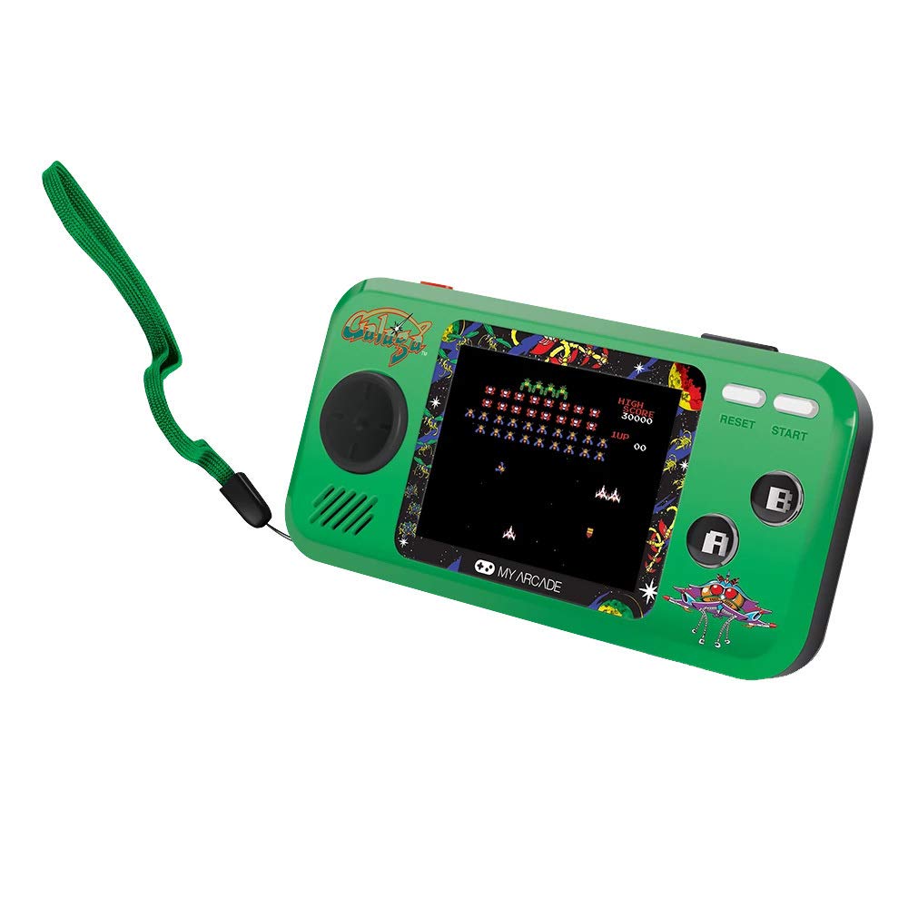 My Arcade Pocket Player Handheld Game Console: 3 Built In Games, Galaga, Galaxian, Xevious, Collectible, Full Color Display, Speaker, Volume Controls, Headphone Jack, Battery or Micro USB Powered My Arcade