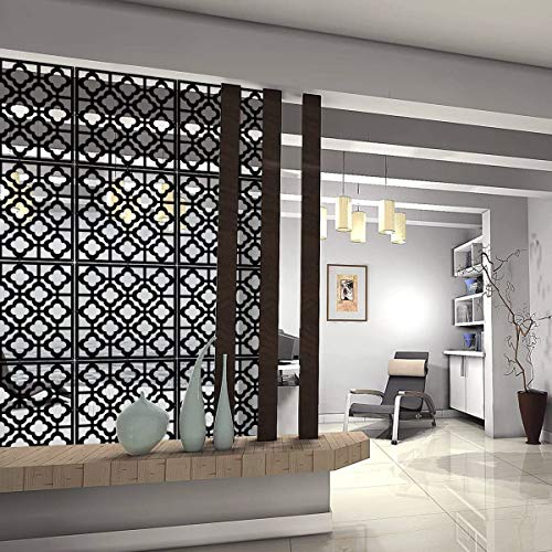 KERNORV Hanging Room Divider Decorative Screen Panels Made of PVC Room Divider Panels Screen for Dining Room Bed Room Office Restaurant(Black, 12 PCS) KERNORV