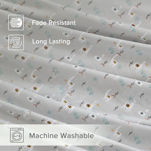 Comfort Spaces 100% Cotton Sheet Set Breathable, Lightweight, Soft with 12" Elastic Pocket Fits up to 14" Mattress, All Season Cozy Bedding, Matching Pillow Case, Twin Lama Multi 3 Piece Comfort Spaces