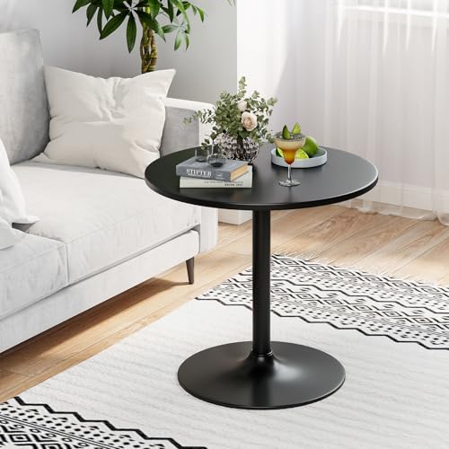 Giantex Two-in-one Bar Table with Detachable Pole, Metal Base, 24" Round Top, 40"/22" Two Convertible Height, Cocktail Table, Coffee Table, Pub Table for Dining Room, Restaurant, Kitchen (6, Black) Giantex
