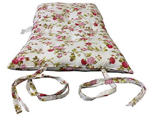 D&D Futon Furniture Queen Size Rose White Traditional Japanese Floor Mattresses, Cotton Batting/Foam/Polyester Batting, Foldable Cushion Mats, Yoga, Meditation 80 x 60 x 3 D&D Futon Furniture