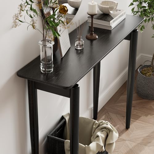 AQIMUELE Wood Console Table Black Entryway Table, Thin Console Table, Sofa Tables for Living Room (39.4'') AQIMUELE