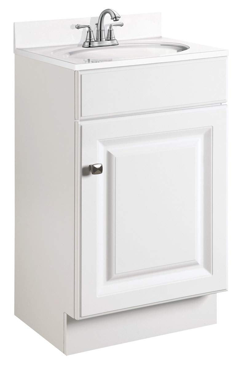 Design House 597112 Wyndham Unassembled Bathroom Vanity Cabinet Without Top, 18 x 16/1 Door, White Design House