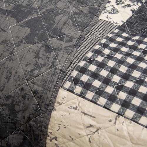 Donna Sharp Augusta Cotton Quilted Bedding Set - 3-Piece Queen Size Quilt Set - Includes 1 Quilt and 2 Pillow Shams - Machine Washable - Perfect for Rustic Decor Donna Sharp