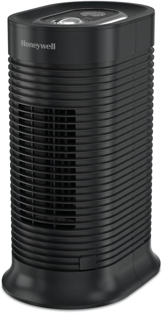 Honeywell AllergenPlus HEPA Tower Air Purifier, Airborne Allergen Reducer for Small Rooms, Reduces Allergens, Smoke, Wildfire Smoke, Pollen, Pet Dander and More, Black, HPA060 Honeywell