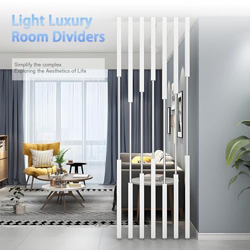 Floor to Ceiling Room Divider, 6/7/8PCS Metal Room Divider Post Privacy Screens with Adjustable Feet, Gold Screen Divider for Room Separation for Home Office Gold 6pieces/H53.5'' ZTYGXMB