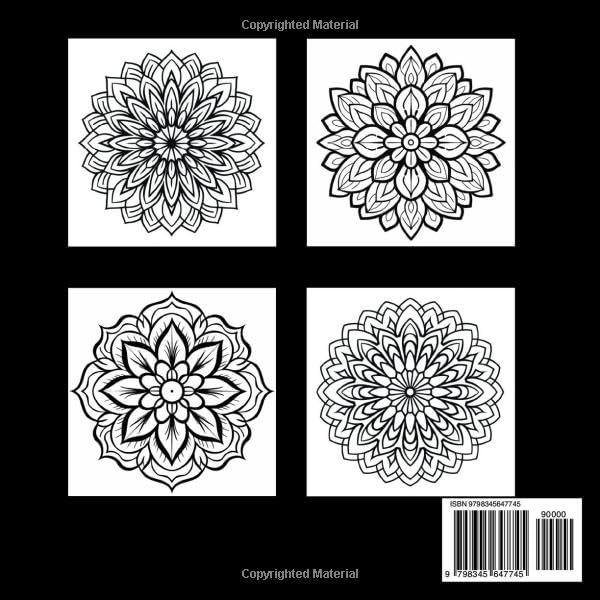 Relaxing Mandalas: Adult Coloring Book - 50 Designs for Mindfulness, Relaxation and Stress Relief WoodArtSupply