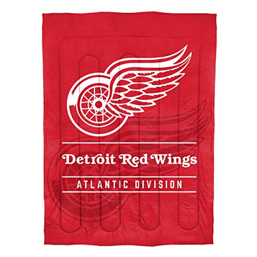 Northwest NHL Detroit Red Wings Unisex-Adult Comforter and Sham Set, Twin, Draft Northwest