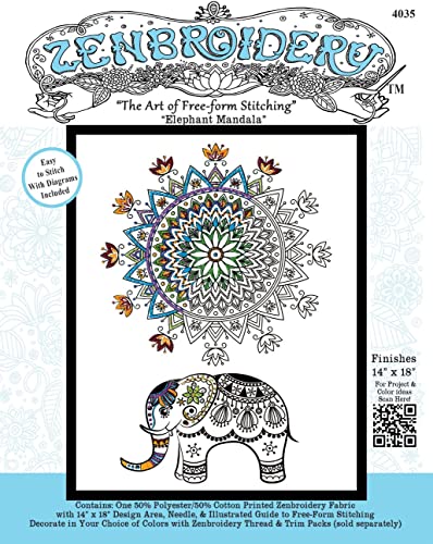 Elephant Mandala Zenbroidery Kit
