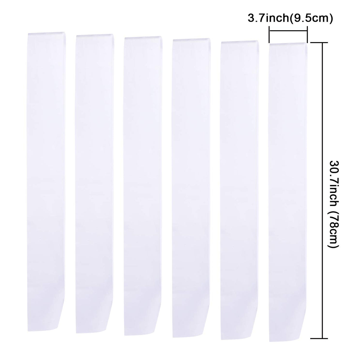 12 Pieces Blank Satin Sashes Plain Sashes Party Accessory for Graduation Wedding Party DIY Supplies(White) Patelai