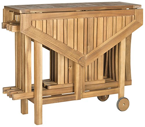 SAFAVIEH Outdoor Collection Kerman Natural 5-Piece Foldable Patio Dining Set (Fully Assembled) Safavieh