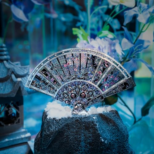 Piececool 3D Metal Puzzles for Adults,Folding Fan Metal Model Kits,Handheld Fan for Women,DIY Crafts for Adult Family Time,Home Decor Best Gifts