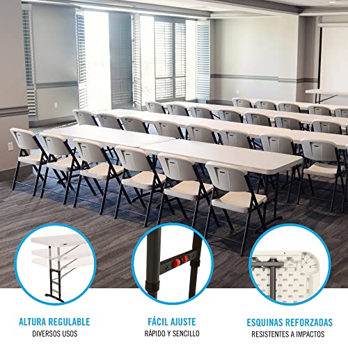 Lifetime Products 80565 Adjustable Height Folding Utility Table, 6' , Almond Lifetime