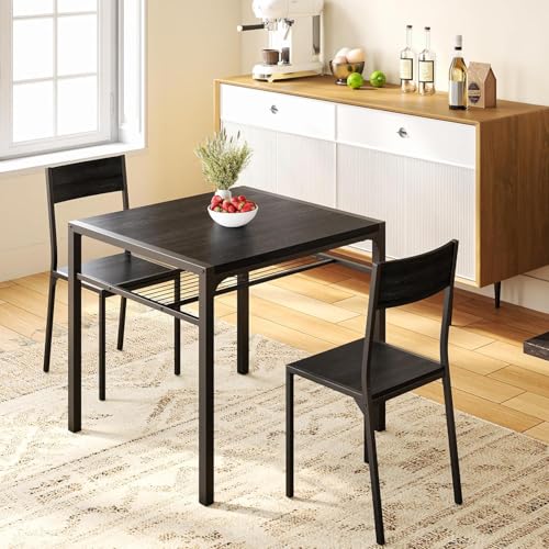 Gizoon Dining Table Set for 2, 3 Piece Kitchen Table with 2 Chairs for Small Space, Apartment, Kitchen, Dining Room, Space-Saving Gizoon