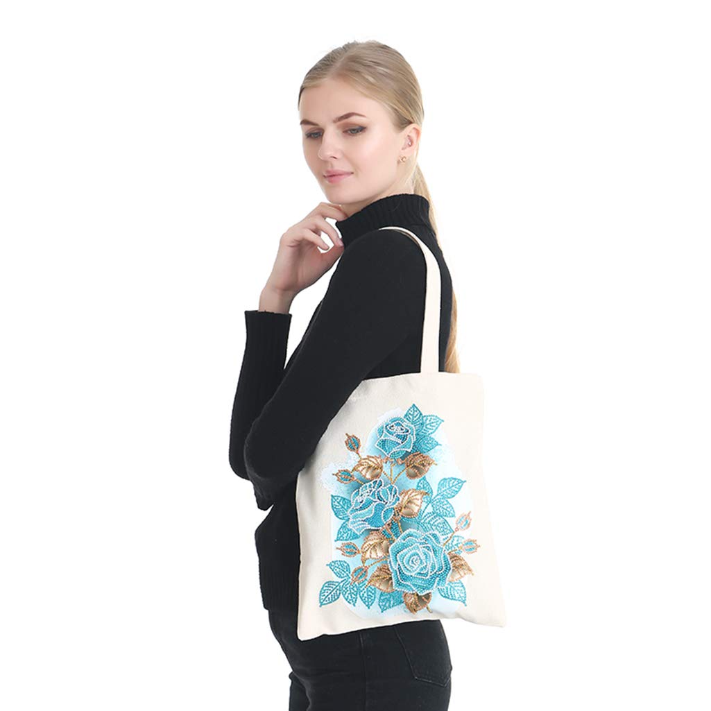 JGA JOGGING ARM 5D DIY Diamond Painting Cotton Canvas Tote Reusable Shopping Bags Art Handwork Handbags for Women Daily Organization JGA JOGGING ARM