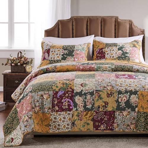 Greenland Home Antique Chic 100% Cotton Authentic Patchwork Quilt Set, Twin/Twin XL, Multicolor Greenland Home Fashions