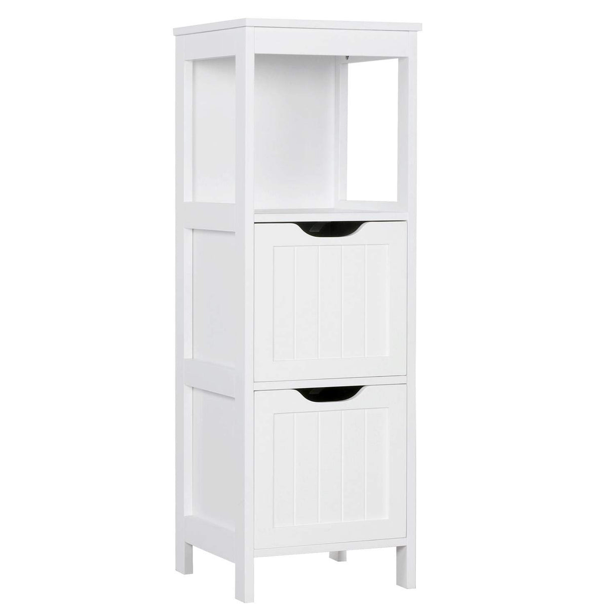 Yaheetech Bathroom Floor Cabinet, Wooden Storage Cabinet with 2 Drawers, Multifunctional Side Organizer Rack Stand Table, White Yaheetech