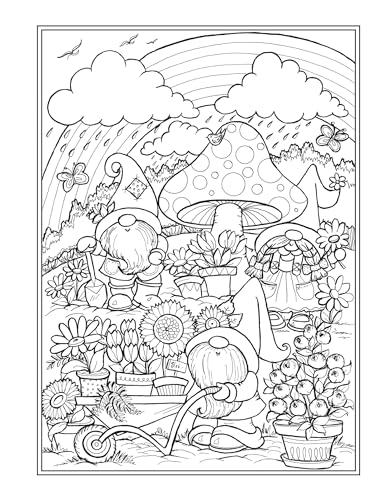 Creative Haven Garden Gnomes Coloring Book (Adult Coloring Books: Fantasy) WoodArtSupply