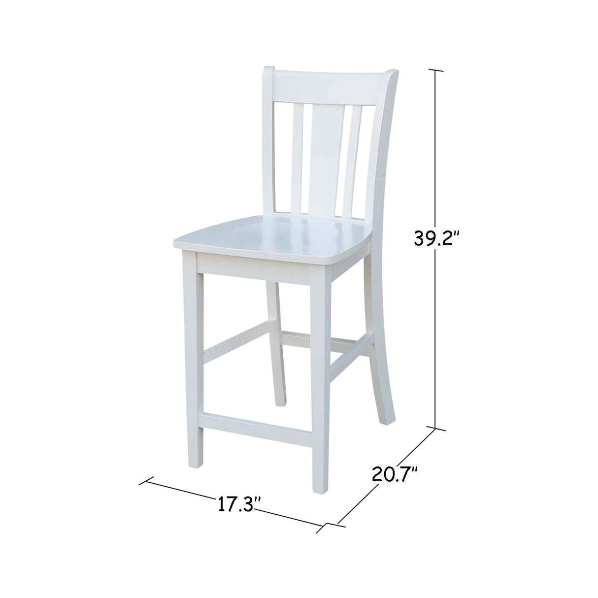 International Concepts San Remo Counter Stool-24 Seat Height Chair, White IC International Concepts