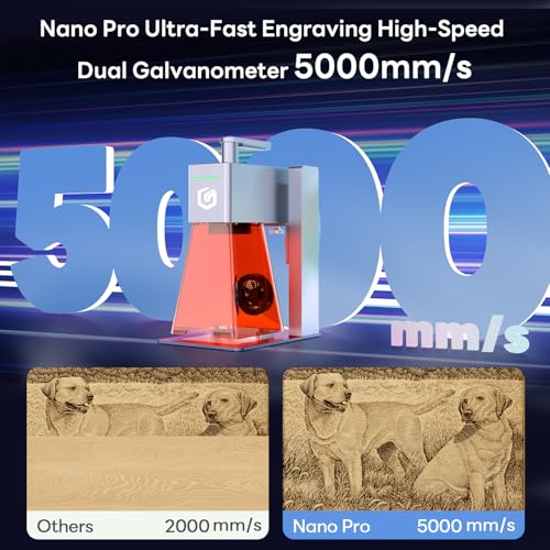 Longer Nano Pro 12W Portable Laser Engraver, 5000mm/s High-Speed Cutter, 0.01mm Precision for Wood, Acrylic, Leather, Metal, Ceramics – Easy Setup, Safety, Lightburn & LaserGrbl Compatible Longer