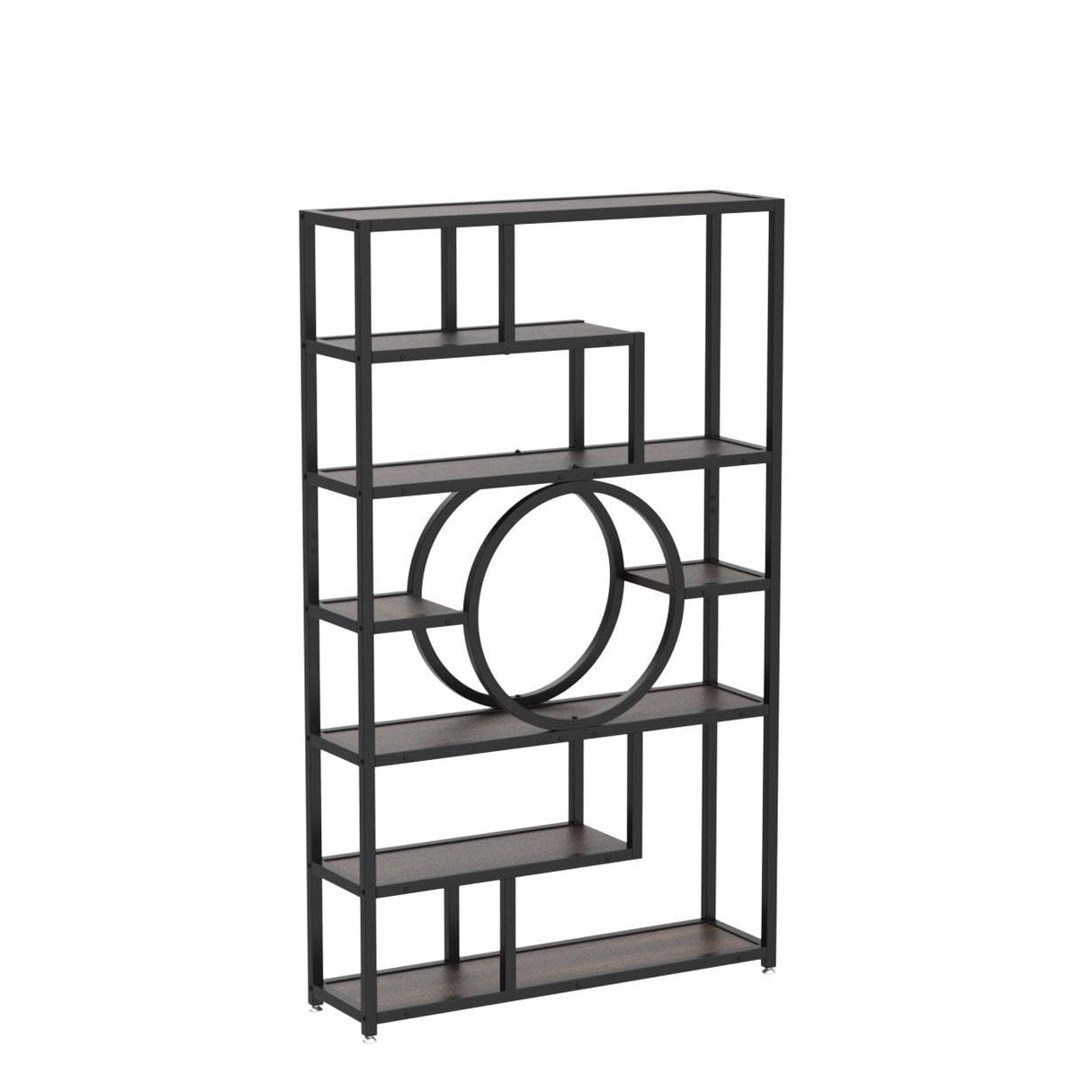 Tribesigns 72-Inch Geometric Industrial Bookshelf with 11 Open Shelving Units Tribesigns