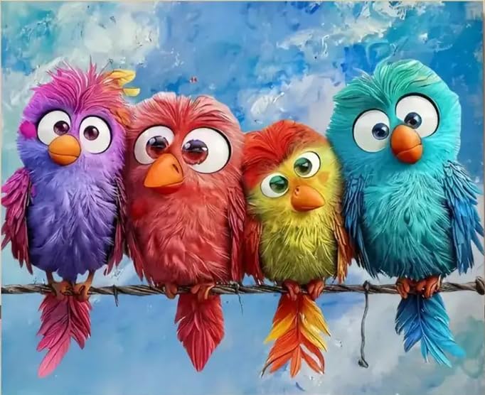 DYAIANGMU Bird Paint by Numbers Kit for Adults Beginner,Paint by Number Kits on Canvas for Adults Beginner,Digital Oil Painting Kits for Home Wall Decor 19.6X15.7 inch (Without Frame) DYAIANGMU