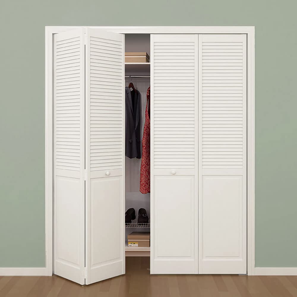 Closet Door, Bi-Fold, Traditional Louver-Panel Solid Core Unfinished 80 in. x 36 in. Kimberly Bay