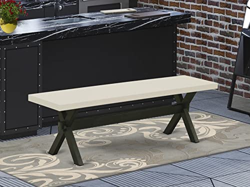 East West Furniture X-Style Modern Dining Table Bench with Wood Seat, 60x15x18 Inch, XB626 East West Furniture