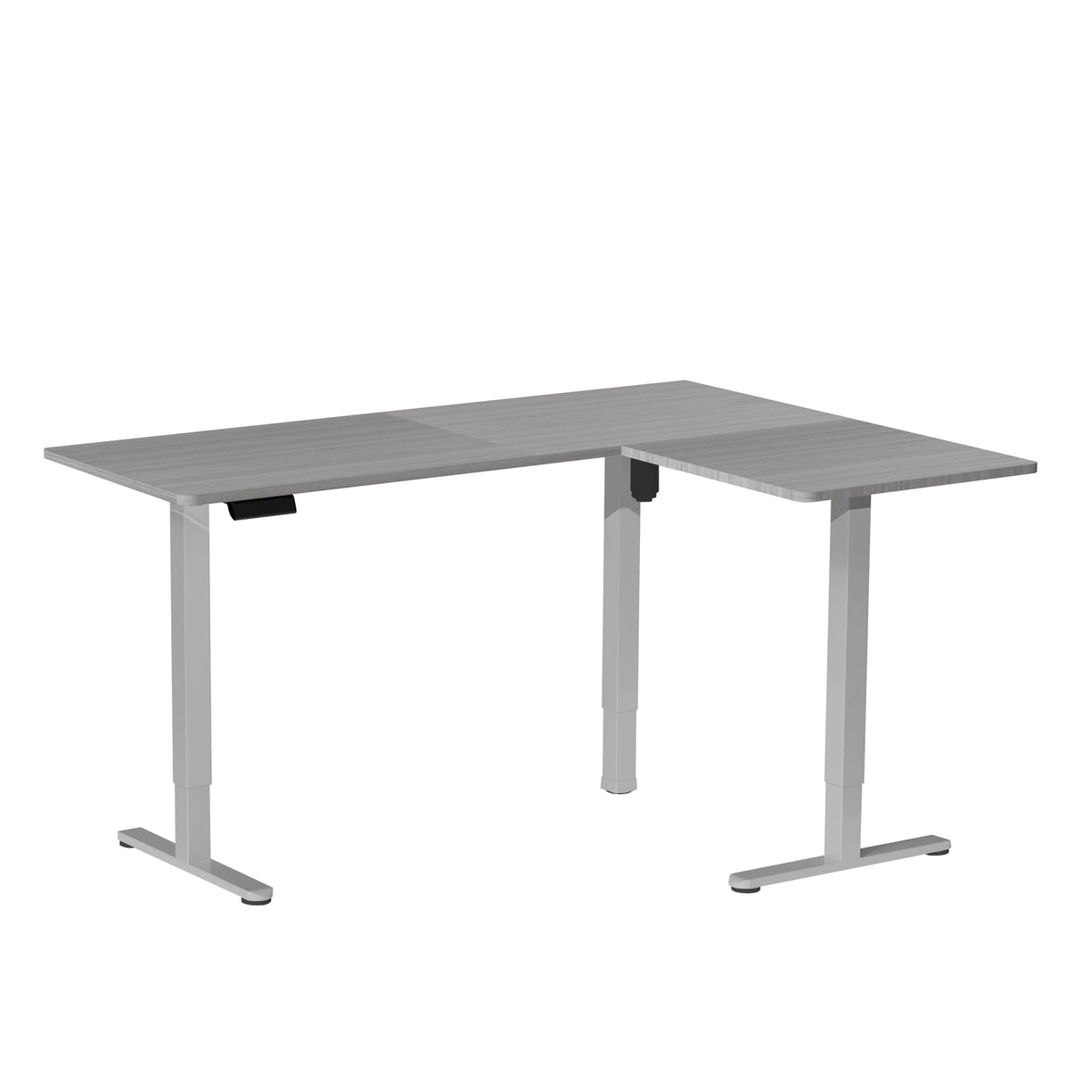 VIVO Electric Height Adjustable 63 x 55 inch Corner Stand Up Desk, Gray Table Top, Gray Frame, L-Shaped Standing Workstation, 3CT Series, DESK-E3CTGG VIVO