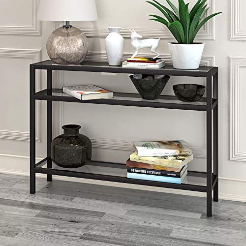Henn&Hart 42" Wide Rectangular Console Table in Blackened Bronze, Entryway Table, Accent Table for Living Room, Hallway Henn&Hart
