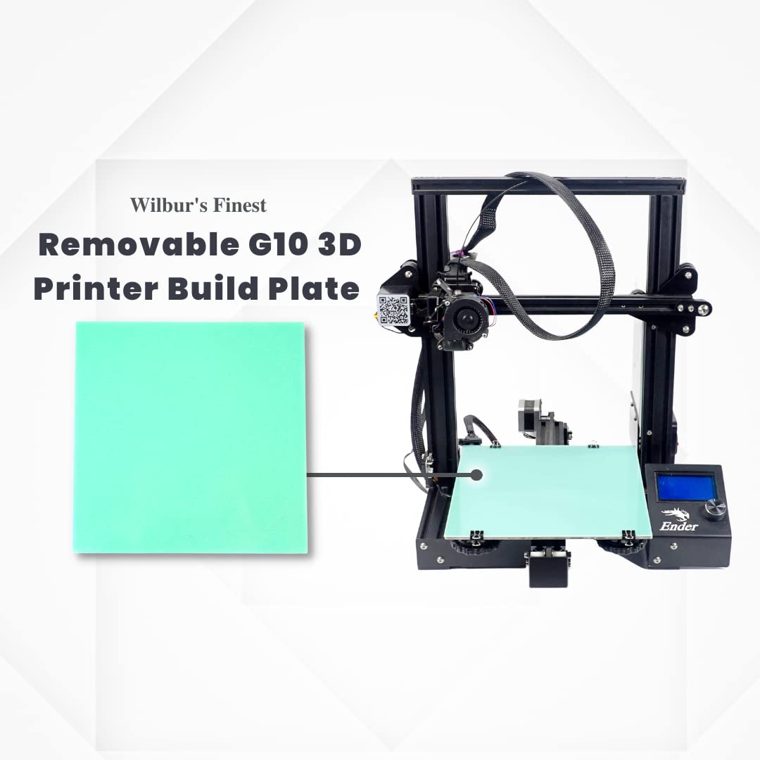 G10 3D Printer Build Surface Plate 235, 250, 310, 370 - Ender 3 CR10 Prusa High Temp Upgrade Semi Flexible Fiberglass Garolite Nylon PETG ABS PLA TPU PEEK PEKK ULTEM CF VAAPR (310x310mm, New) WILBUR'S FINEST
