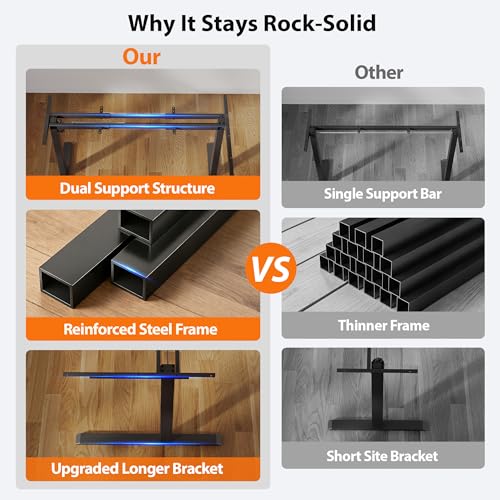 Agilestic Electric Standing Desk, L-Shaped 55 Inches Height Adjustable Desk, Sit and Stand up Desk for Work Office Home, Ergonomic Rising Computer Table for Home Office with Splice Board, Dark Walnut Agilestic