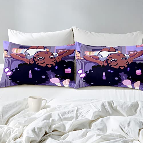 FJKJHKGJ African Black Girl Twin Bedding Set, Twin Bed Bedding for Kids Black Girl Comforter Set, 1 Comforter + 1 Pillowcase FJKJHKGJ