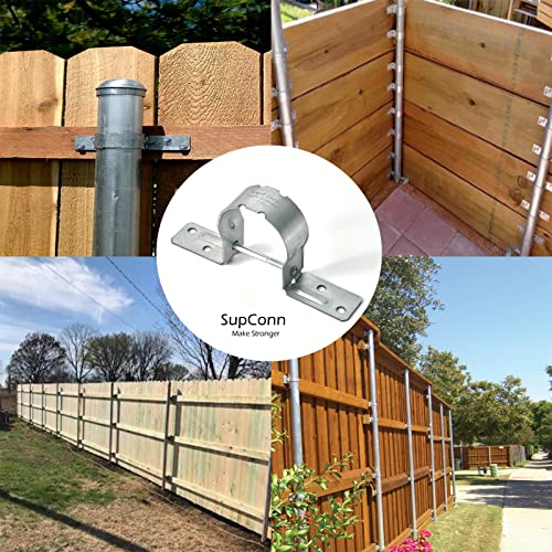 Fence Brackets SupConn(12Pcs) , Tube Tie 2-3/8" , Steel to Wood Fence Bracket, Galvanized Fence Post Bracket,Fence Brackets for Metal Posts - Fence Post Repair (No Include Screws) SupConn