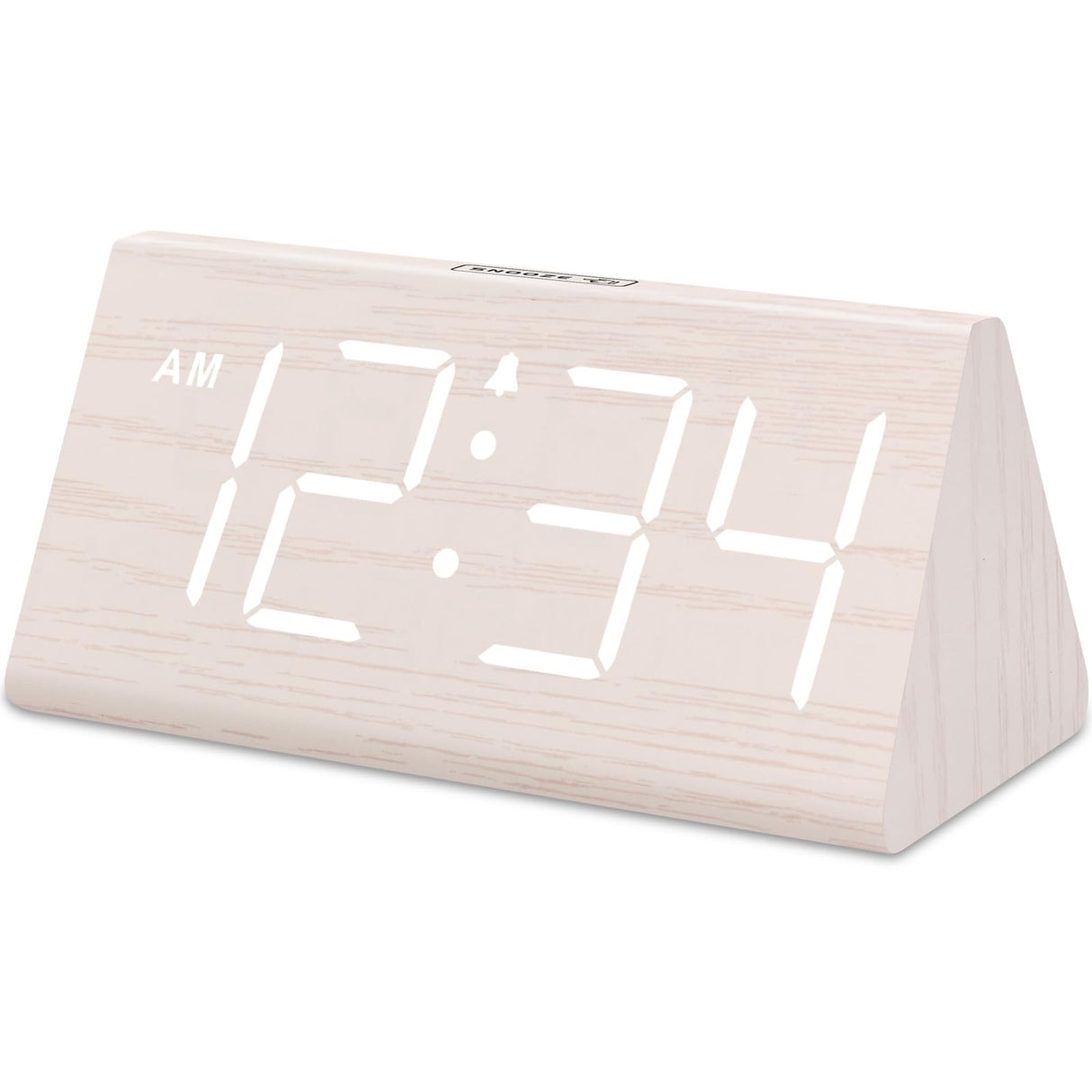 DreamSky Wooden Digital Alarm Clocks for Bedrooms - Electric Desk Clock with Large Numbers, USB Port, Loud for Heavy Sleepers, Adjustable Volume, Dimmer, Snooze, DST, 12/24H, Living Room Wood Décor DreamSky