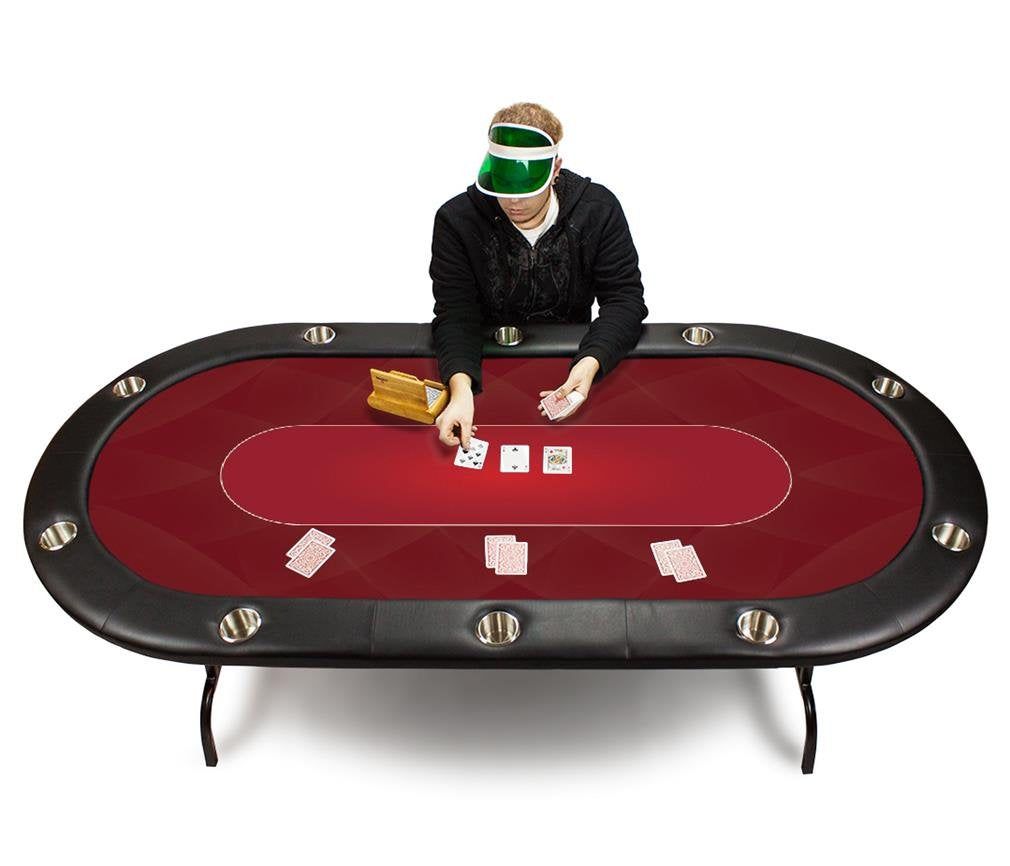 Brybelly Sublimation Poker Table Felt for Casino Quality Tables (Red) Brybelly