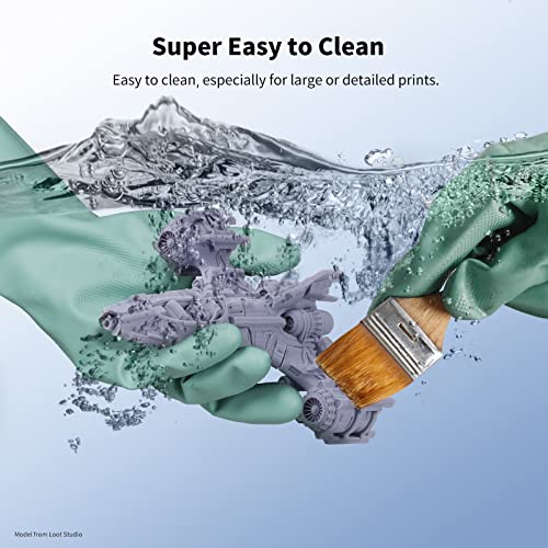 ANYCUBIC Water Washable 3D Printer Resin, 405nm High Precision UV-Curing 3D Resin, Low Shrinkage Standard Photopolymer Resin for 8K Capable LCD DLP Resin 3D Printer Printing (Grey + Grey, 2000g) ANYCUBIC