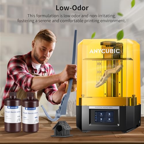 ANYCUBIC Ultra Tough Resin, 3D Printer Resin with Strong Impact Resistance and High Flexibility, Suitable for Direct Use or as an Additive, Wide Compatible for LCD Resin 3D Printers (Black, 1kg) ANYCUBIC