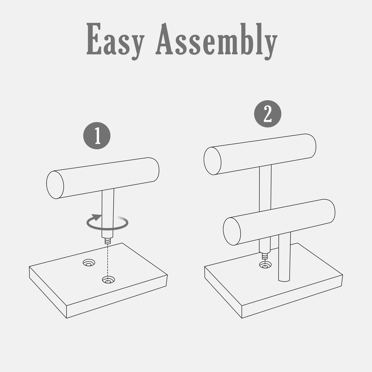 ProCase Bracelet Holder Display Bracelet Organizer, Wooden Bracelet Stand for Selling, T-bar Bangle Storage Rack Wood Watch Display Tower for Business - 2 Tier, Nature ProCase
